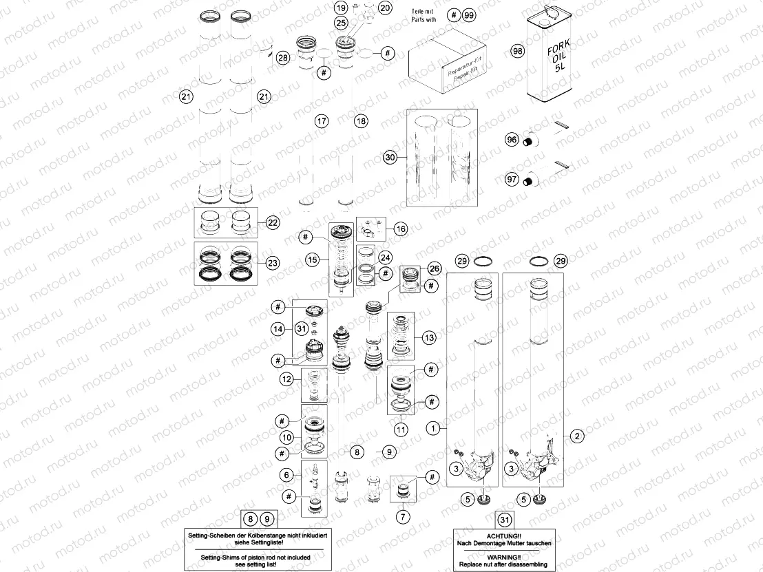 FRONT FORK DISASSEMBLED|Frame|01
