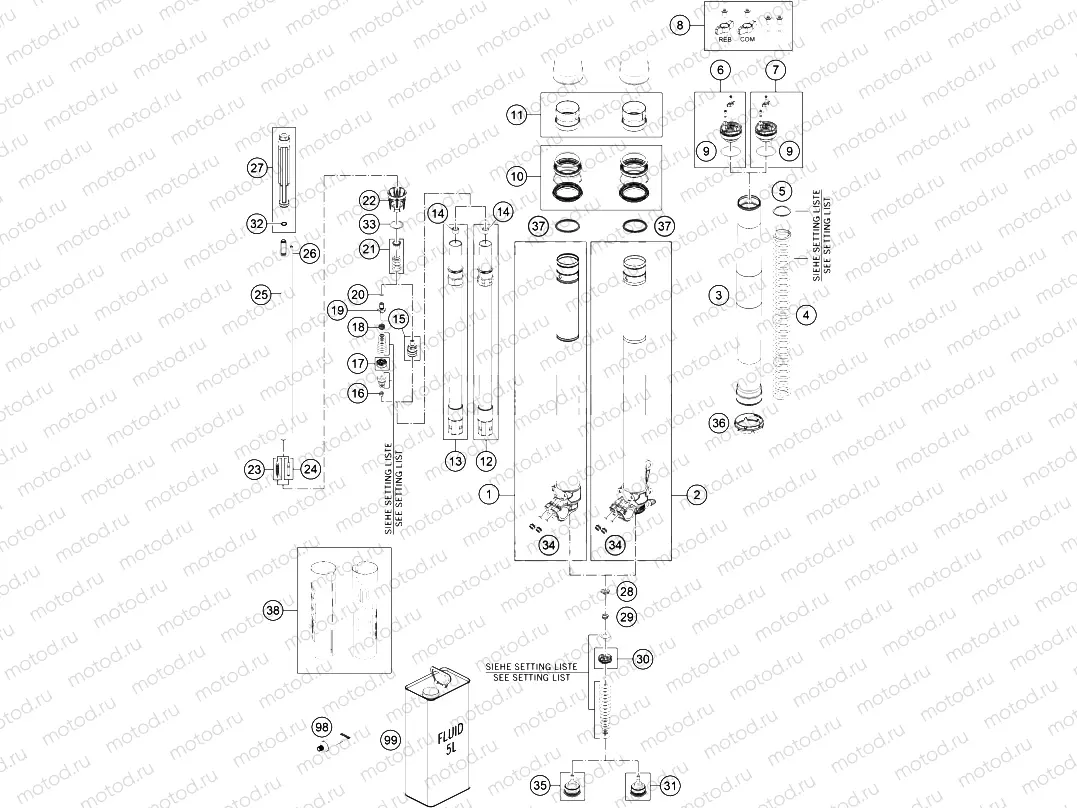 FRONT FORK DISASSEMBLED|Frame|01
