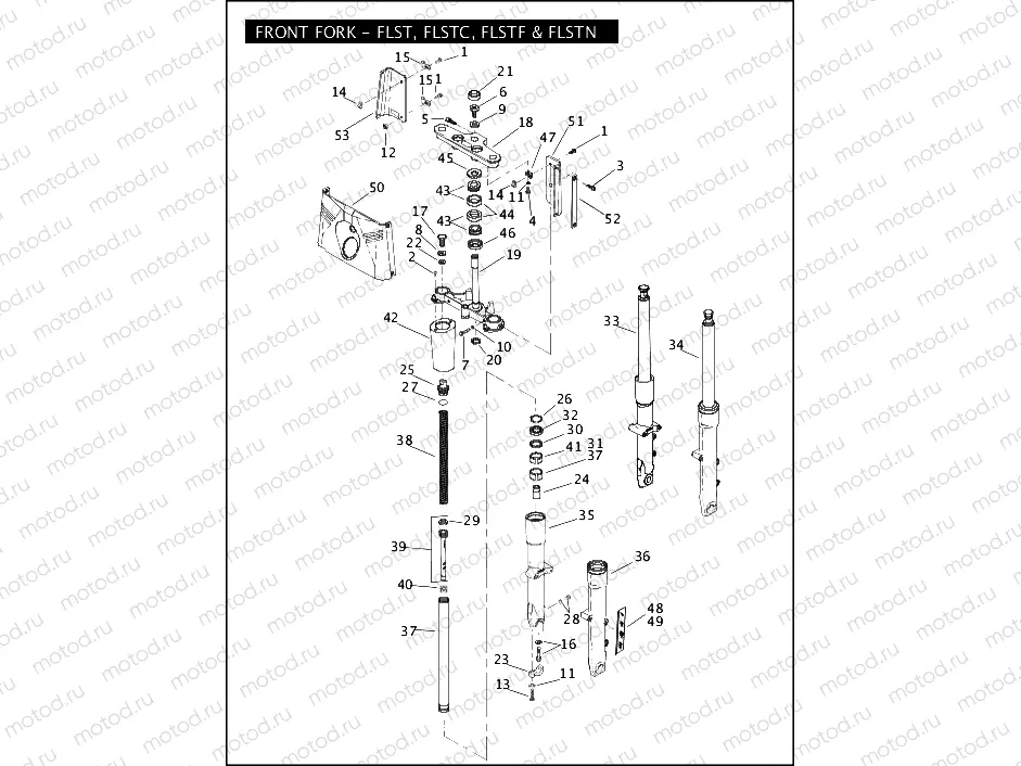 FRONT FORK - FLST, FLSTC, FLSTF & FLSTN (2 OF 2)