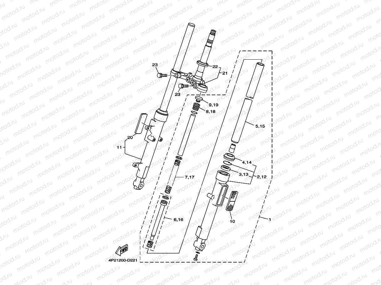 FRONT FORK FOR DRUM BRAKE