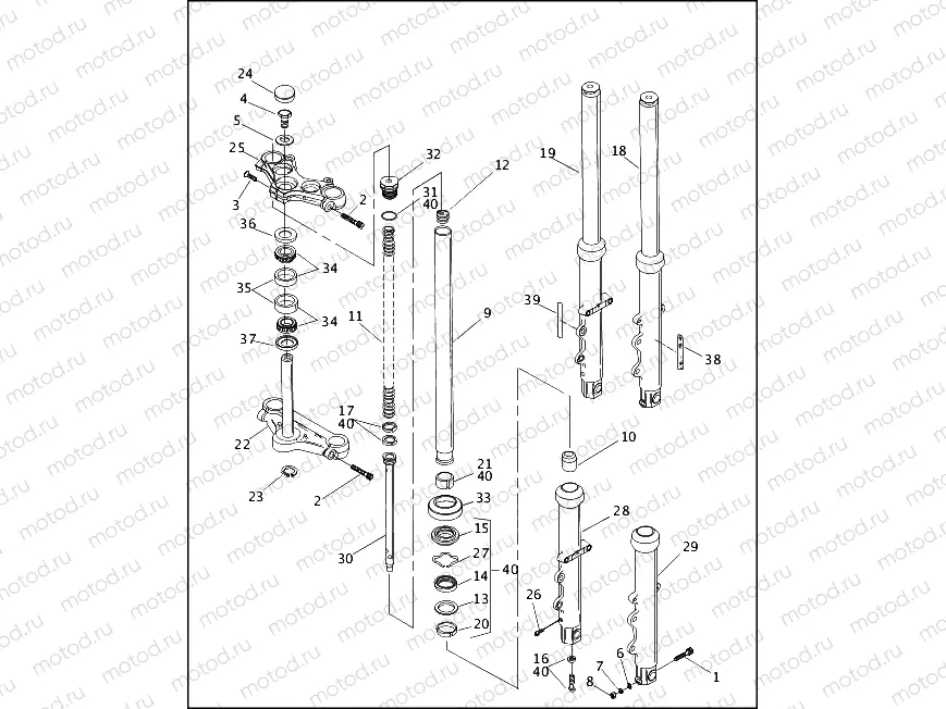 FRONT FORK - FXD & FXDL