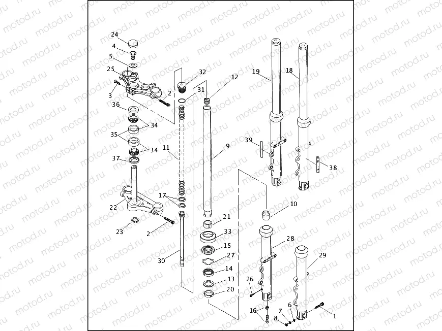 FRONT FORK - FXD & FXDL