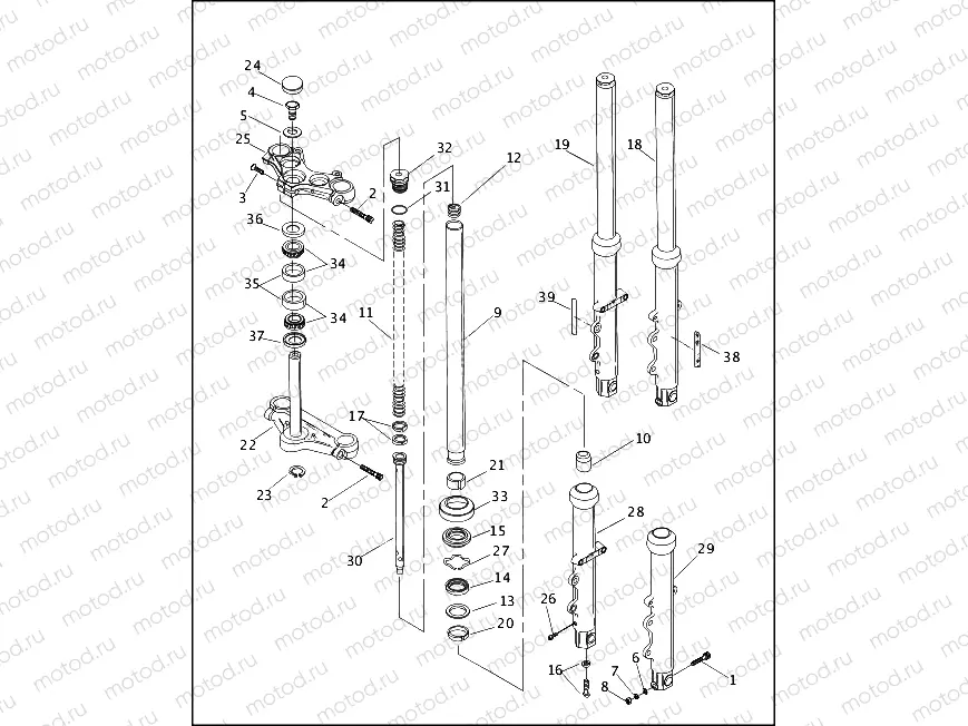 FRONT FORK - FXD & FXDL