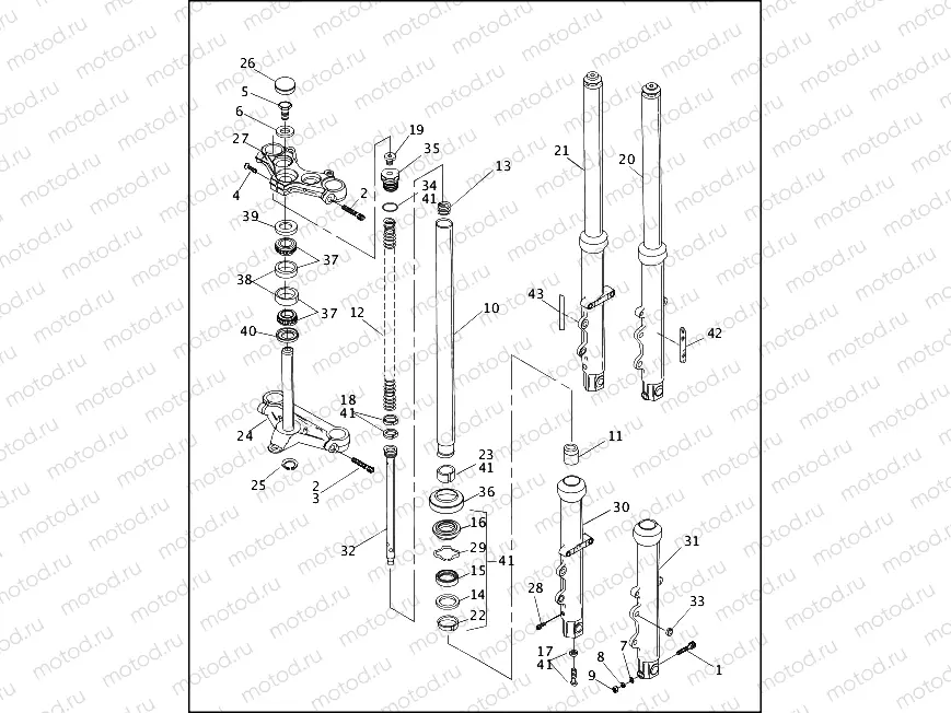 FRONT FORK - FXD, FXDL & FXDS-CON (1 OF 2)