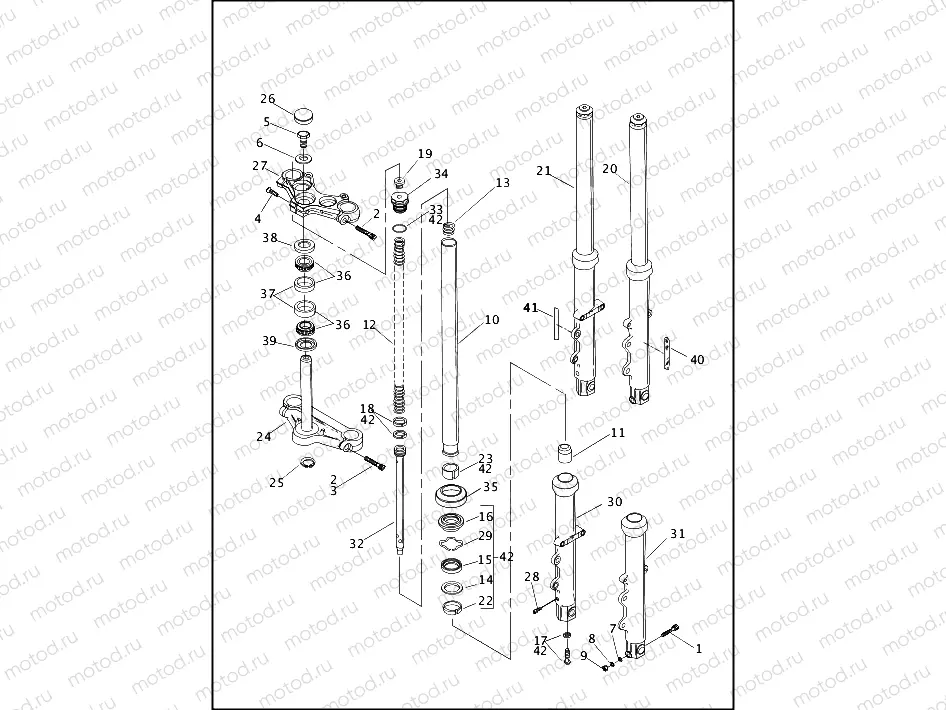 FRONT FORK - FXD, FXDL & FXDS-CON (1 OF 2)