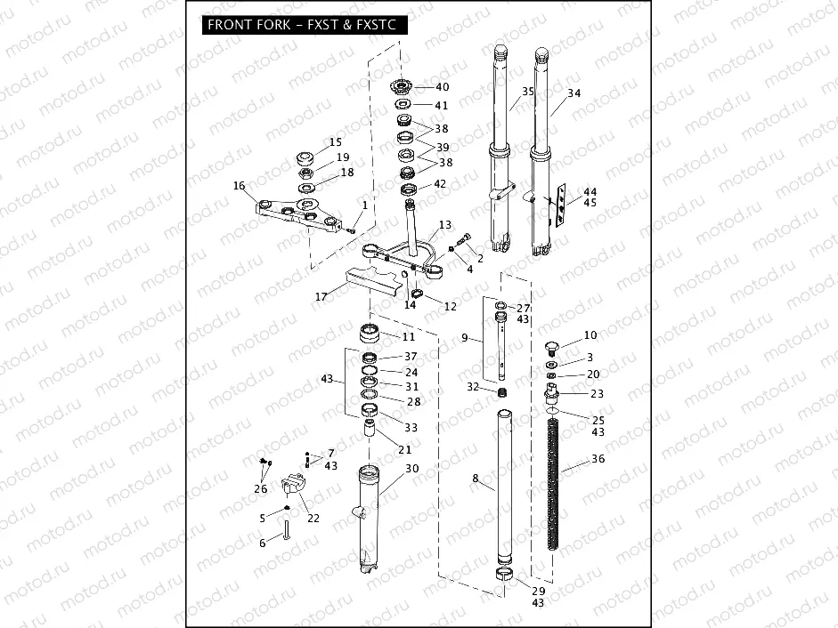 FRONT FORK - FXST & FXSTC