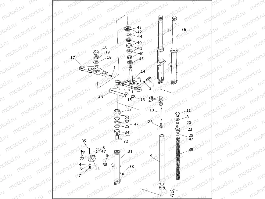 FRONT FORK - FXST, FXSTC & FXSTB