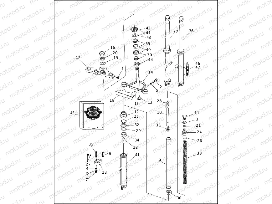FRONT FORK - FXST/I & FXSTB/I
