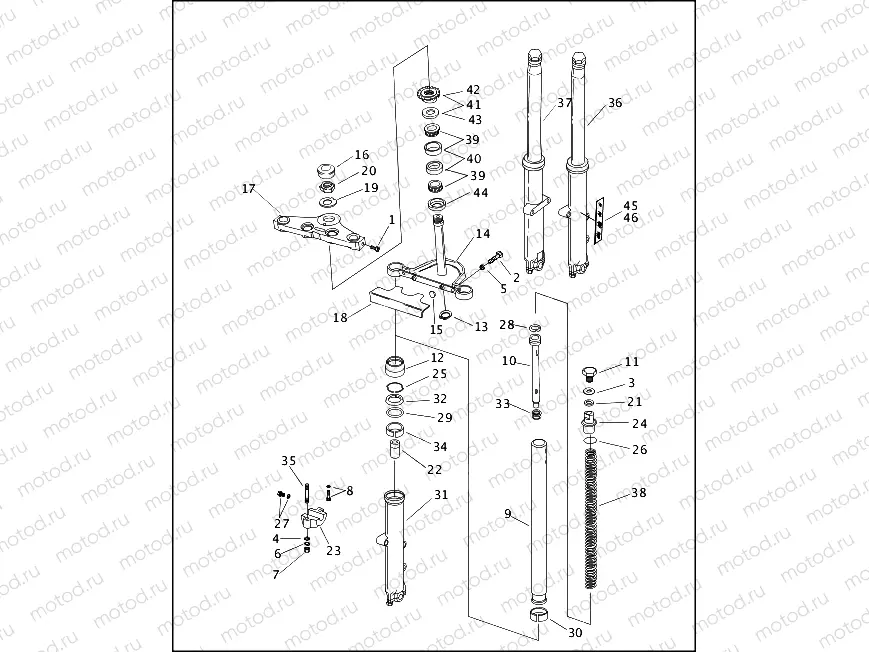 FRONT FORK - FXST/I & FXSTB/I