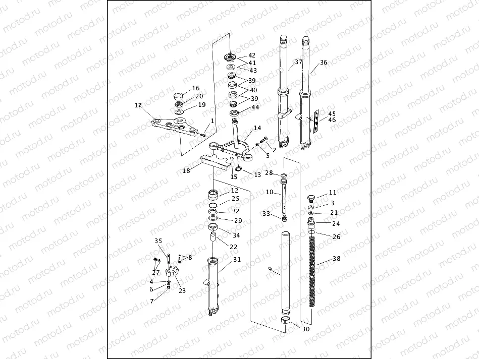 FRONT FORK - FXST/I & FXSTB/I