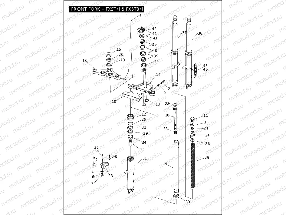 FRONT FORK - FXST/I & FXSTB/I