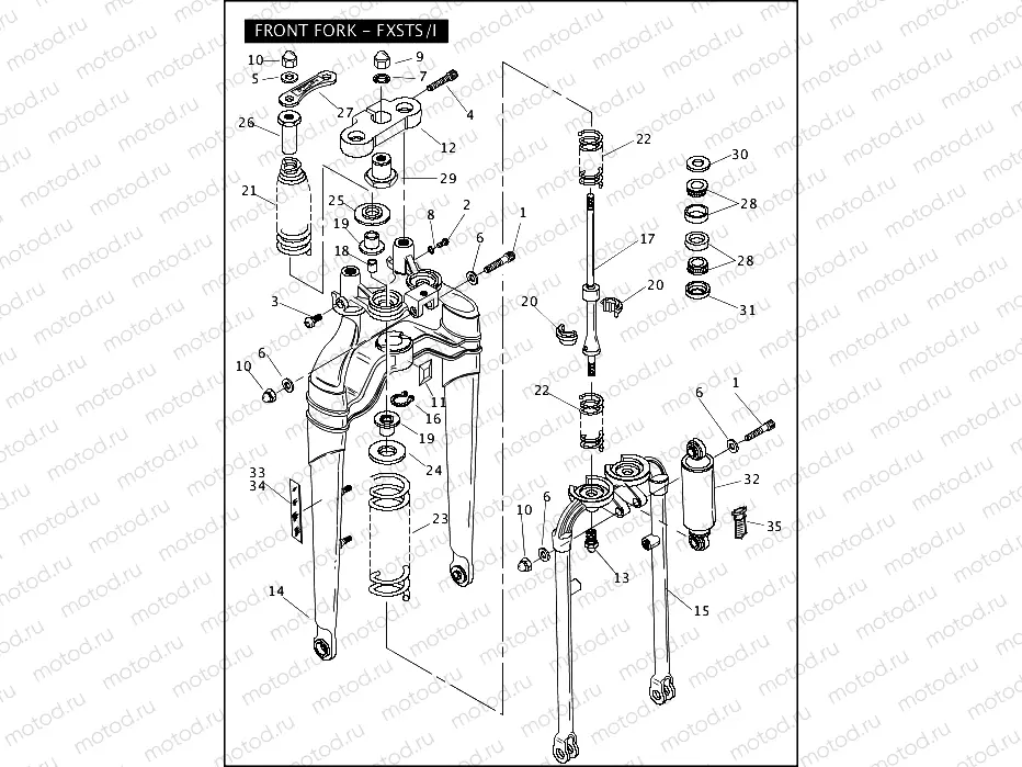 FRONT FORK - FXSTS/I