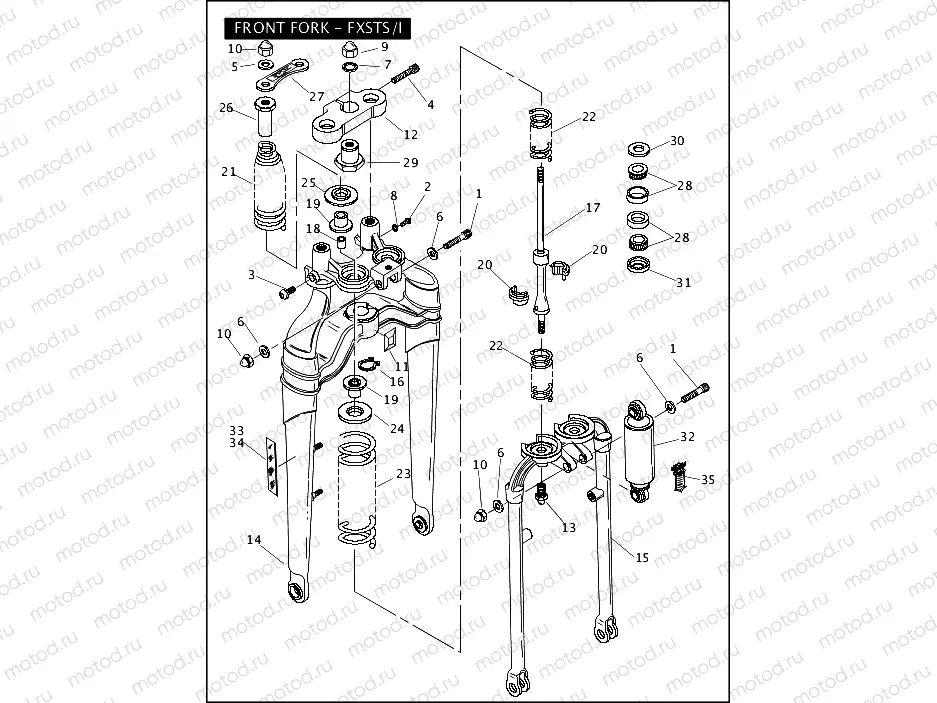 FRONT FORK - FXSTS/I