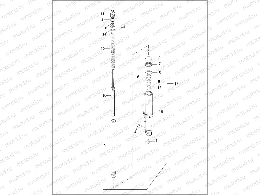 FRONT FORK - LEFT (FAIRING)
