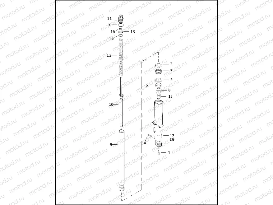 FRONT FORK - LEFT (FAIRING MODEL)