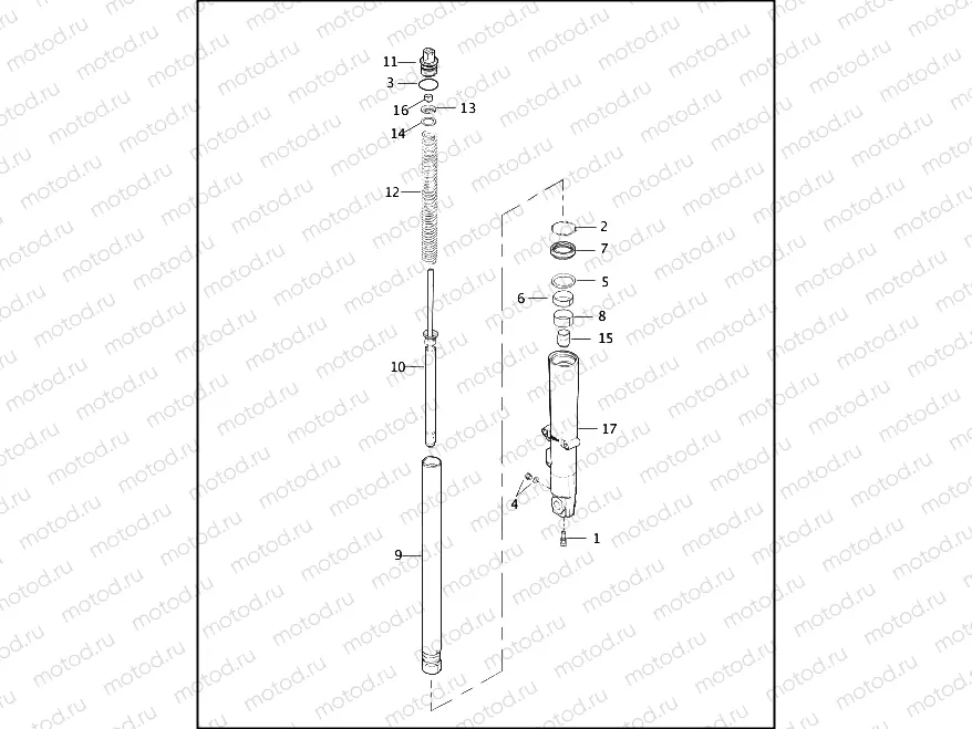 FRONT FORK - LEFT (FAIRING MODEL)