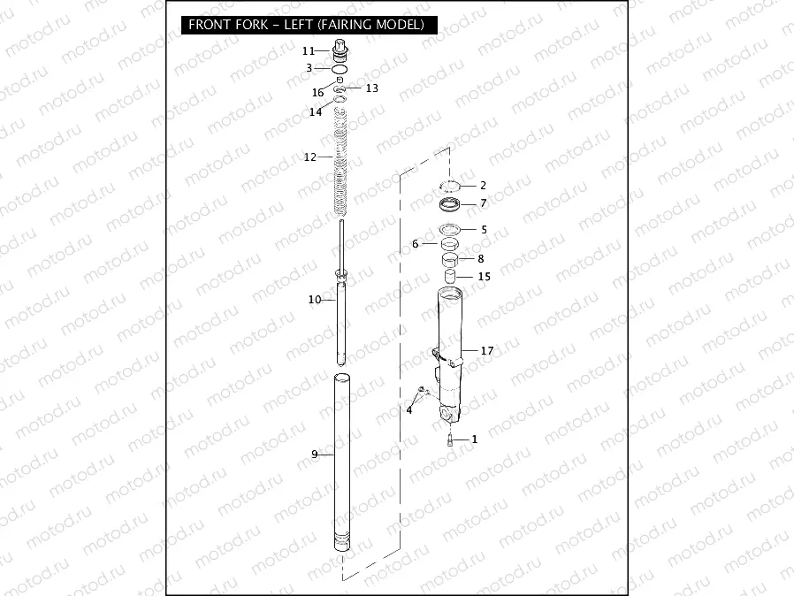 FRONT FORK - LEFT (FAIRING MODEL)