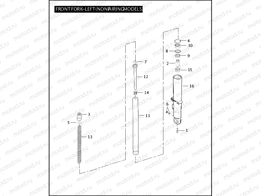 FRONT FORK - LEFT (NON-FAIRING MODELS)