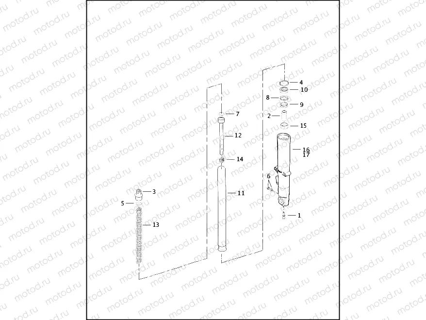 FRONT FORK - LEFT (NONFAIRING MODEL)