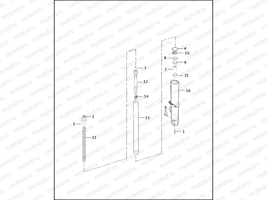 FRONT FORK - LEFT (NONFAIRING MODEL)