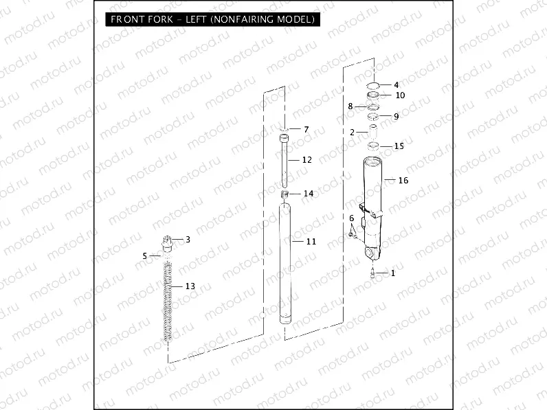 FRONT FORK - LEFT (NONFAIRING MODEL)