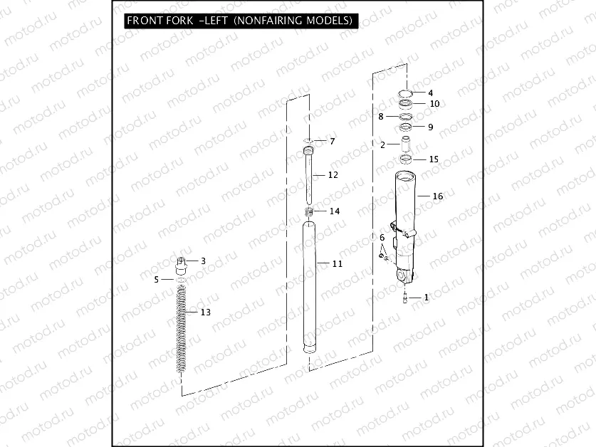 FRONT FORK - LEFT (NONFAIRING MODELS)