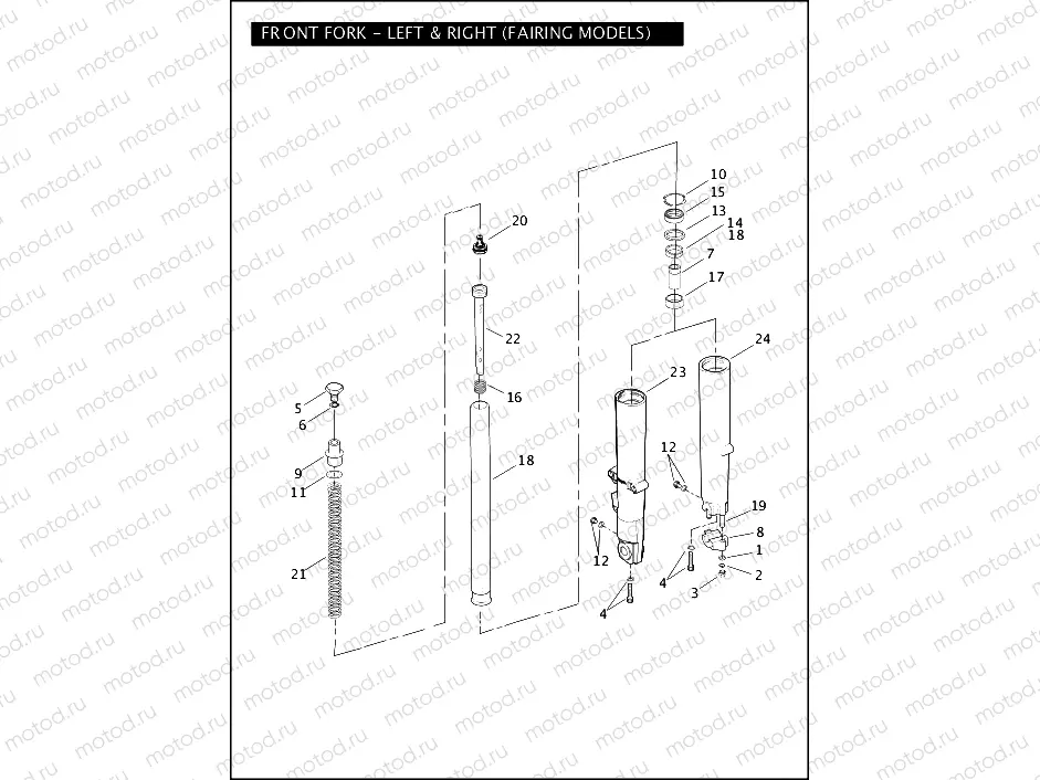 FRONT FORK - LEFT & RIGHT (FAIRING)
