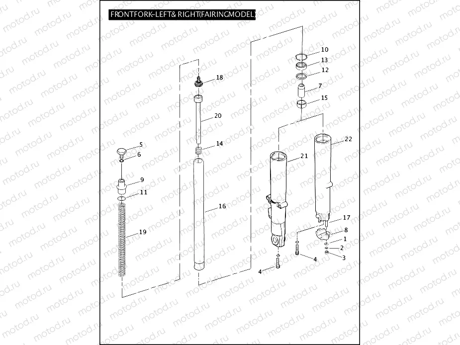 FRONT FORK - LEFT & RIGHT (FAIRING MODEL)