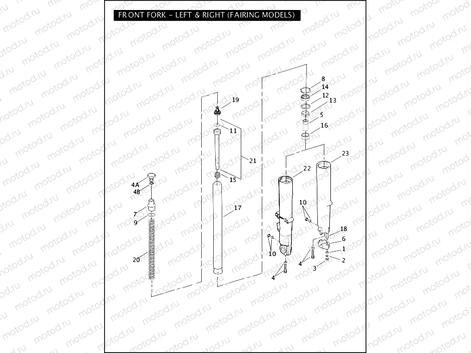 FRONT FORK - LEFT & RIGHT (FAIRING MODELS)