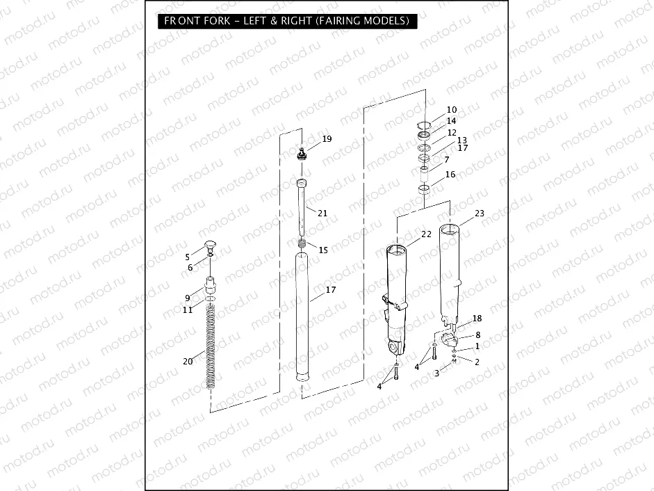 FRONT FORK - LEFT & RIGHT (FAIRING MODELS)