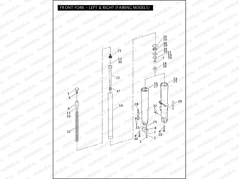 FRONT FORK - LEFT & RIGHT (FAIRING MODELS)