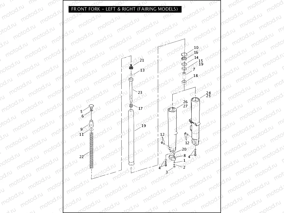 FRONT FORK - LEFT & RIGHT (FAIRING MODELS)