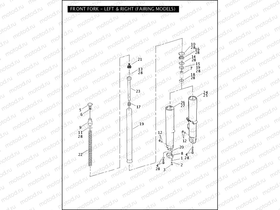 FRONT FORK - LEFT & RIGHT (FAIRING MODELS)