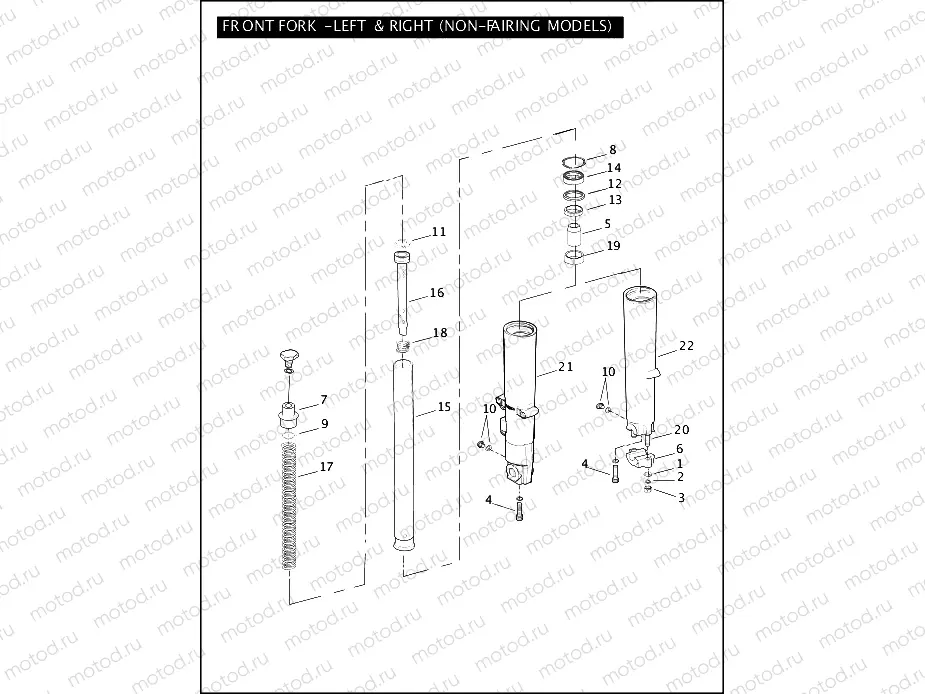 FRONT FORK - LEFT & RIGHT (NON-FAIRING MODELS)