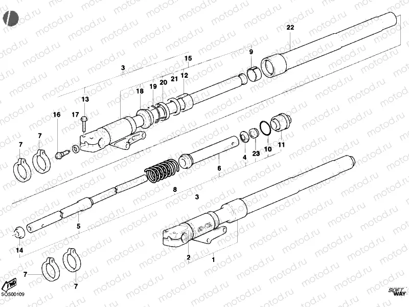 FRONT FORK M900DARK » FRONT SUSPENSION