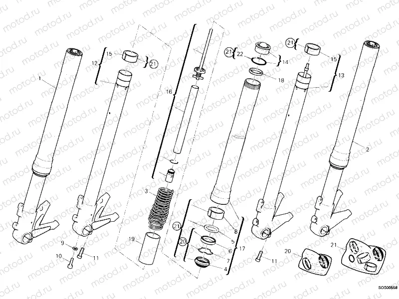 FRONT FORK MARZOCCHI » FRONT SUSPENSION