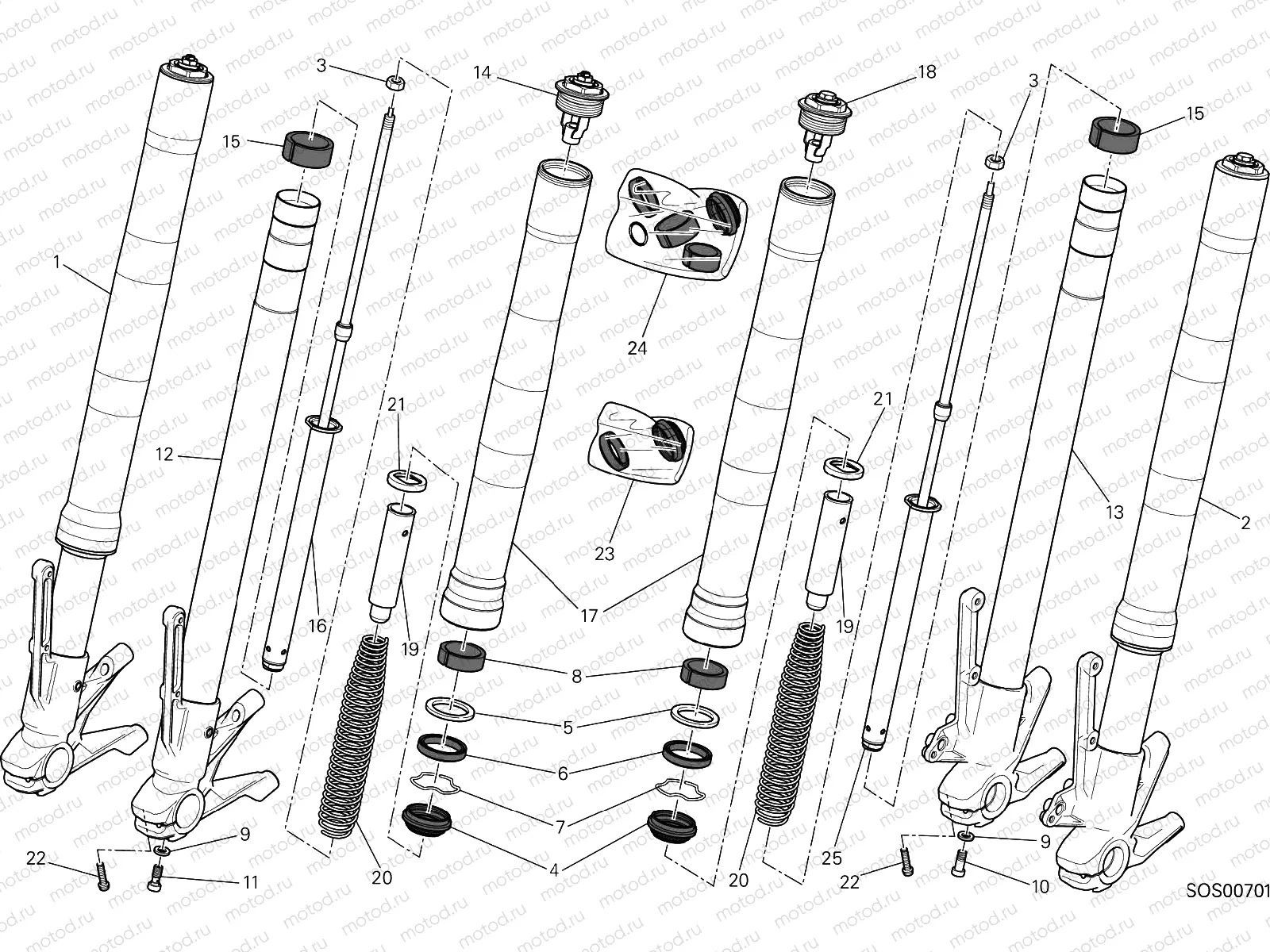 FRONT FORK [MOD:M821 STR;XST:AUS,EUR,FRA,JAP]