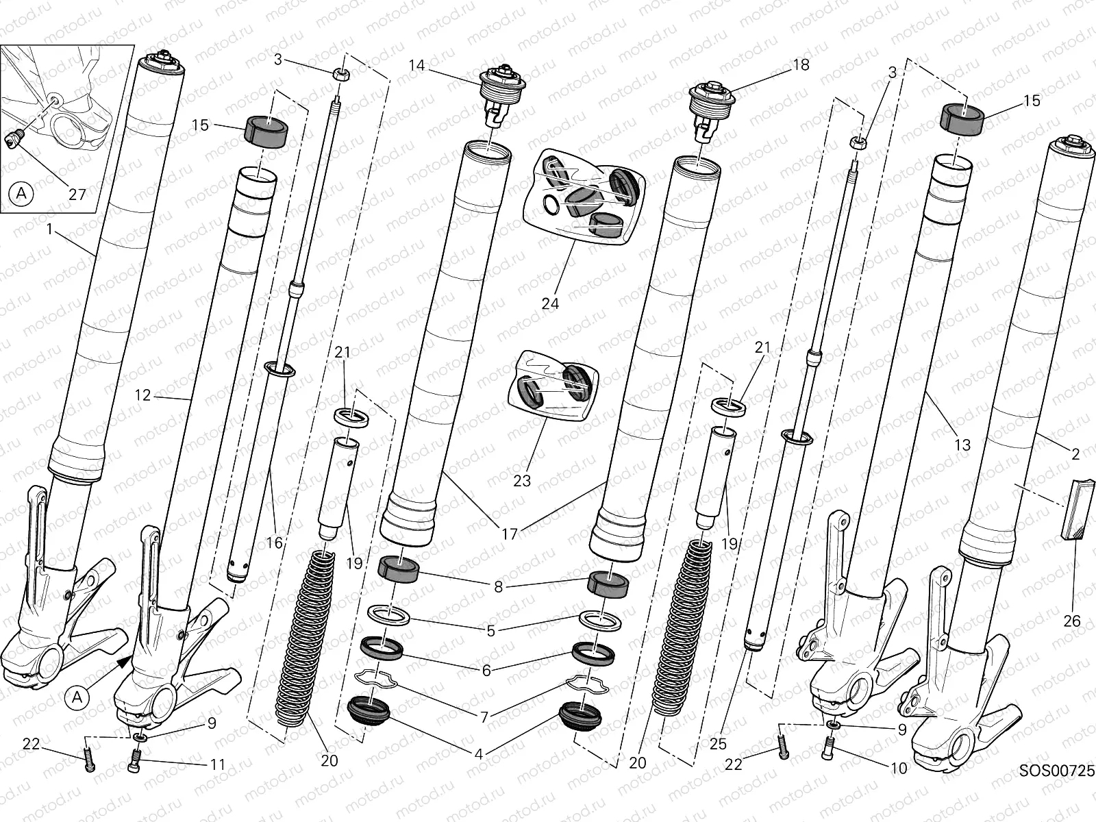 FRONT FORK [MOD:M821STEA]