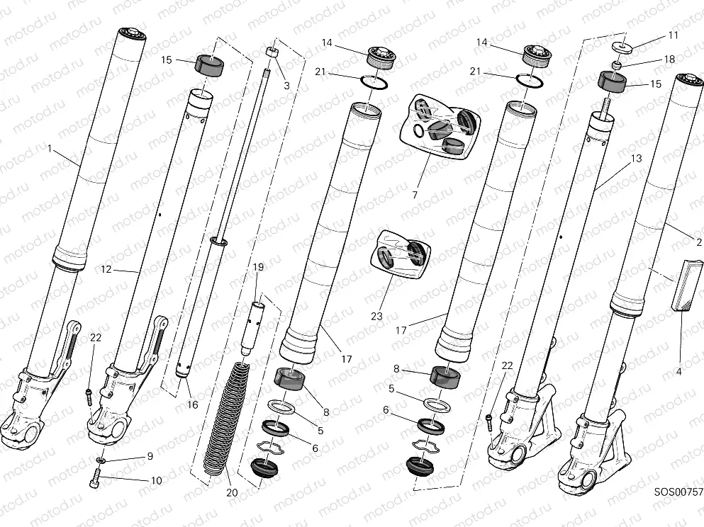 FRONT FORK [MOD:SCR800CR]