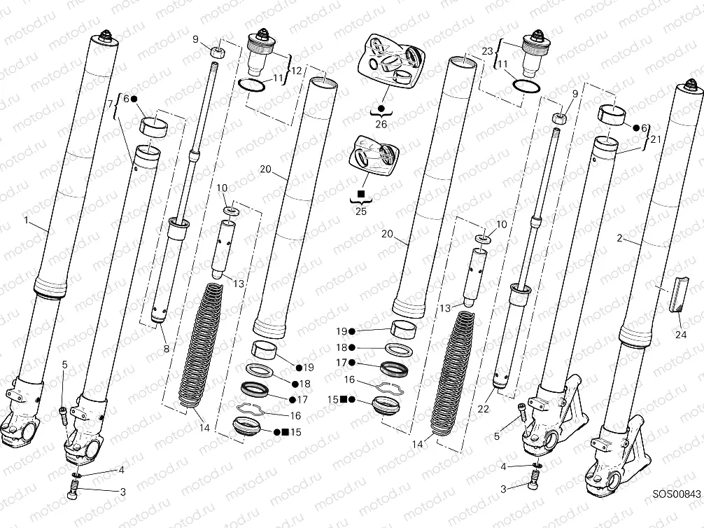 FRONT FORK [MOD:SCR800DS]