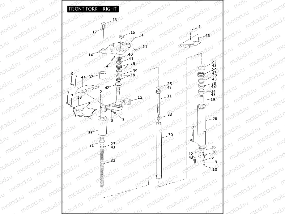 FRONT FORK - RIGHT (2 OF 2)