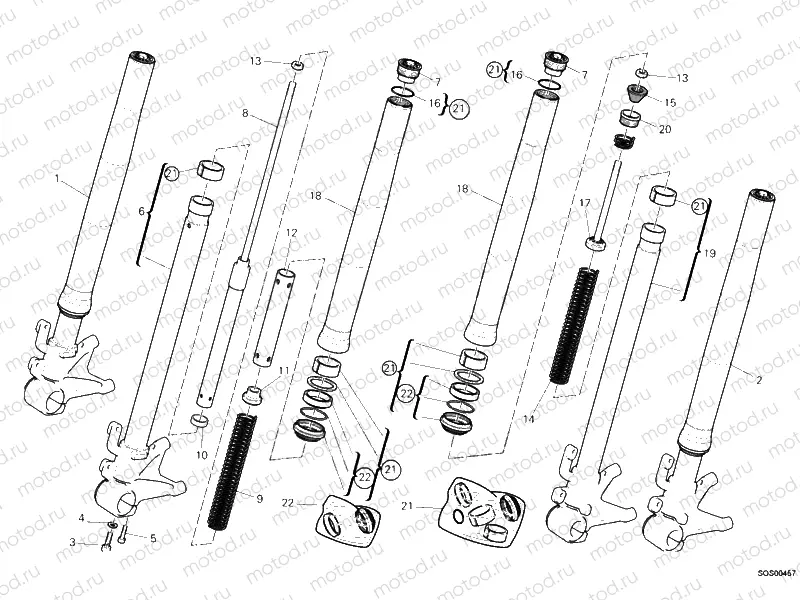 FRONT FORK SHOWA » FRONT SUSPENSION