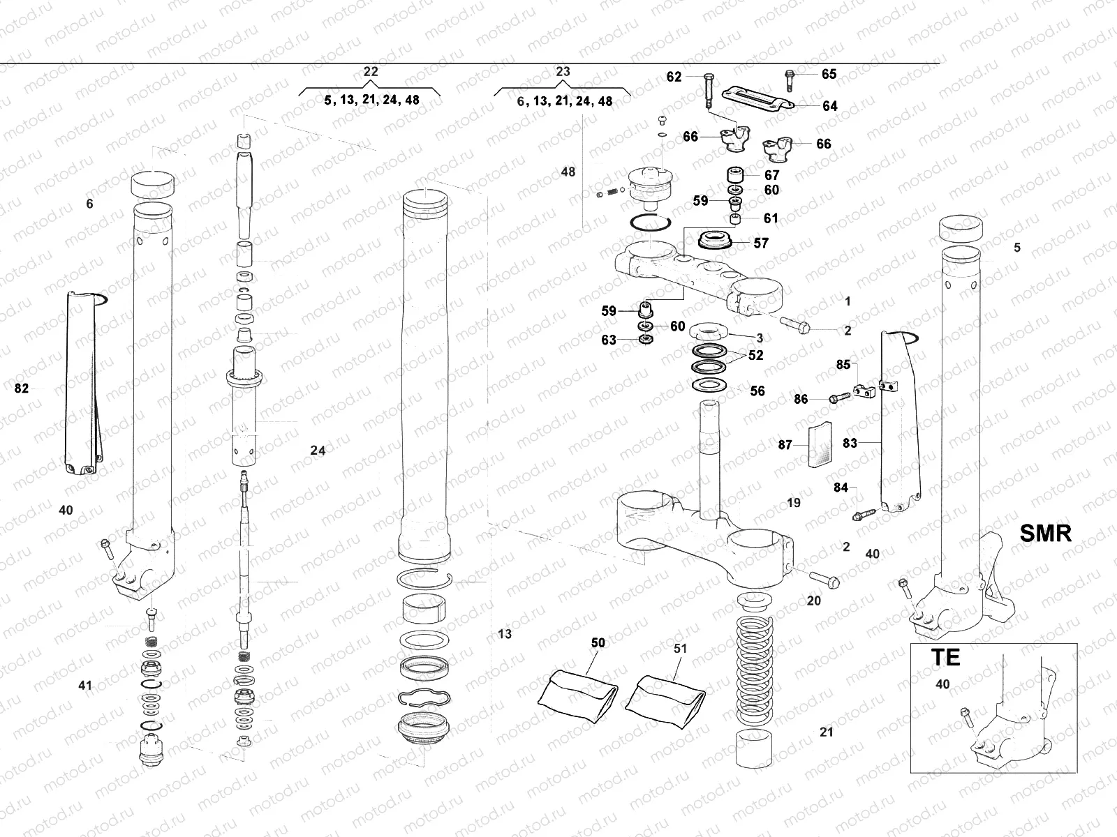 FRONT FORK (SMR450-510 - TE310 EU)