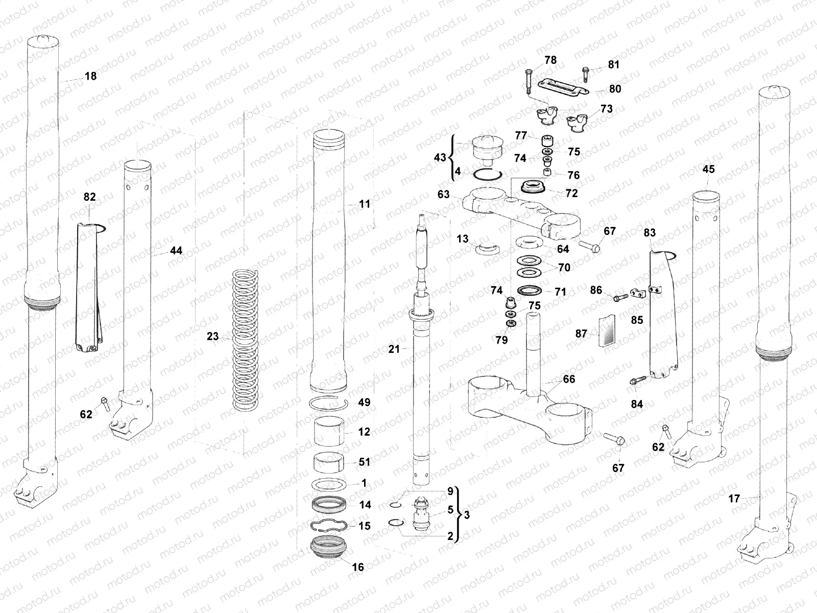 FRONT FORK (TE450-510 - TE310 USA)