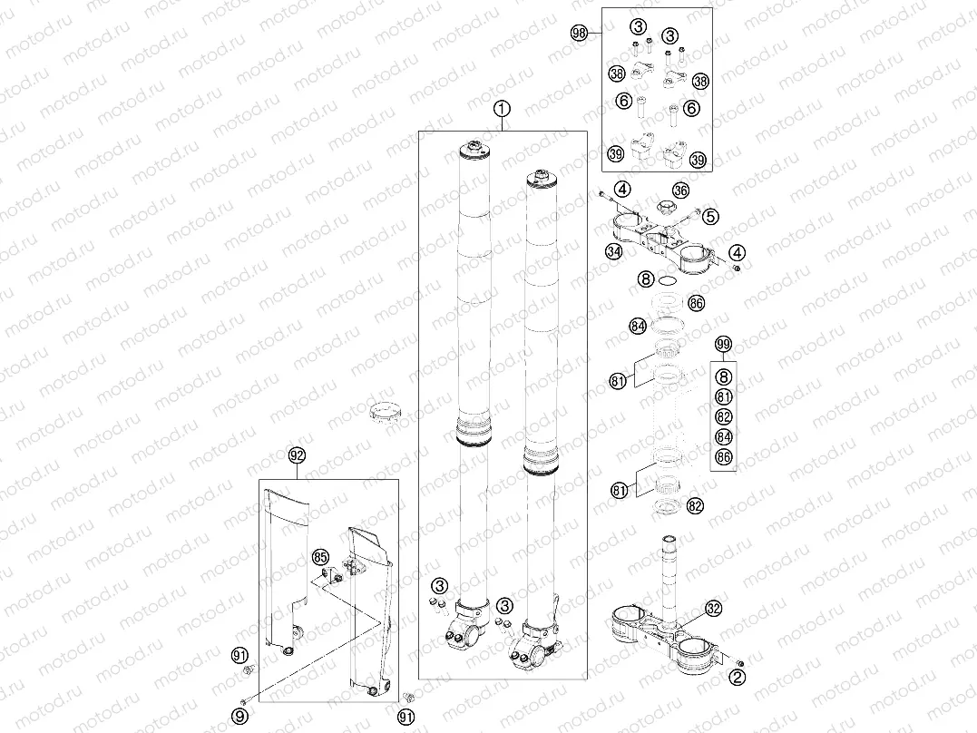 FRONT FORK, TRIPLE CLAMP|Frame|01