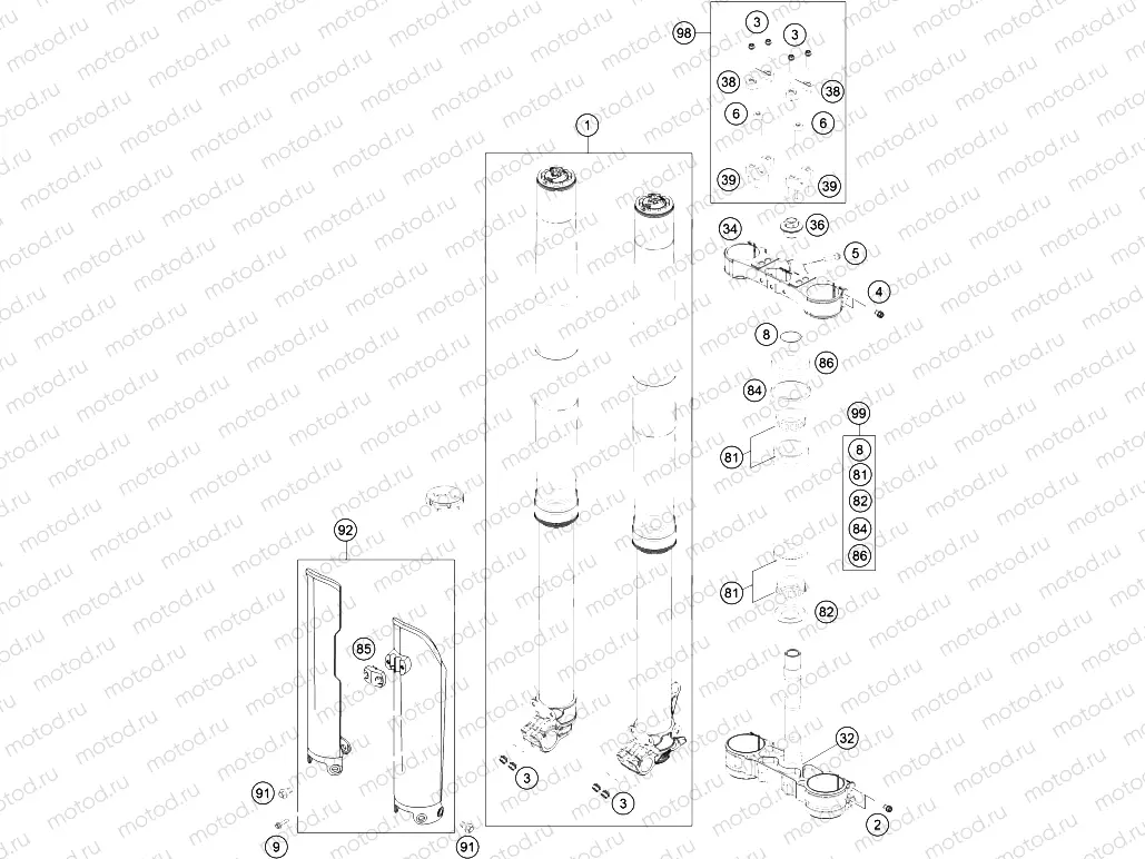FRONT FORK, TRIPLE CLAMP|Frame|01