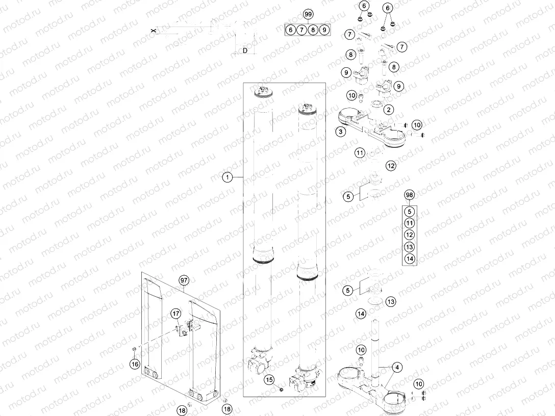 FRONT FORK, TRIPLE CLAMP|Frame|01