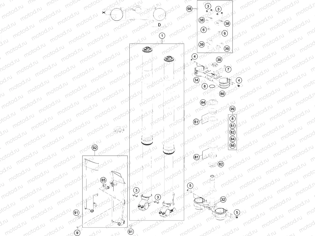FRONT FORK, TRIPLE CLAMP|Frame|01