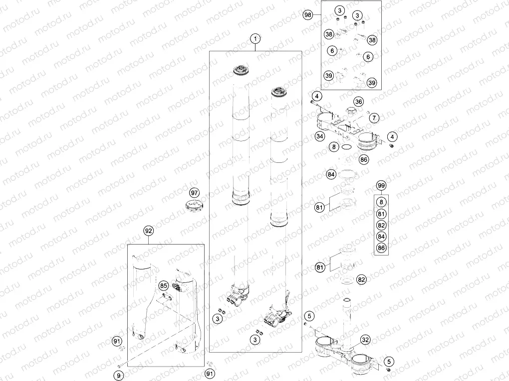 FRONT FORK, TRIPLE CLAMP|Frame|01
