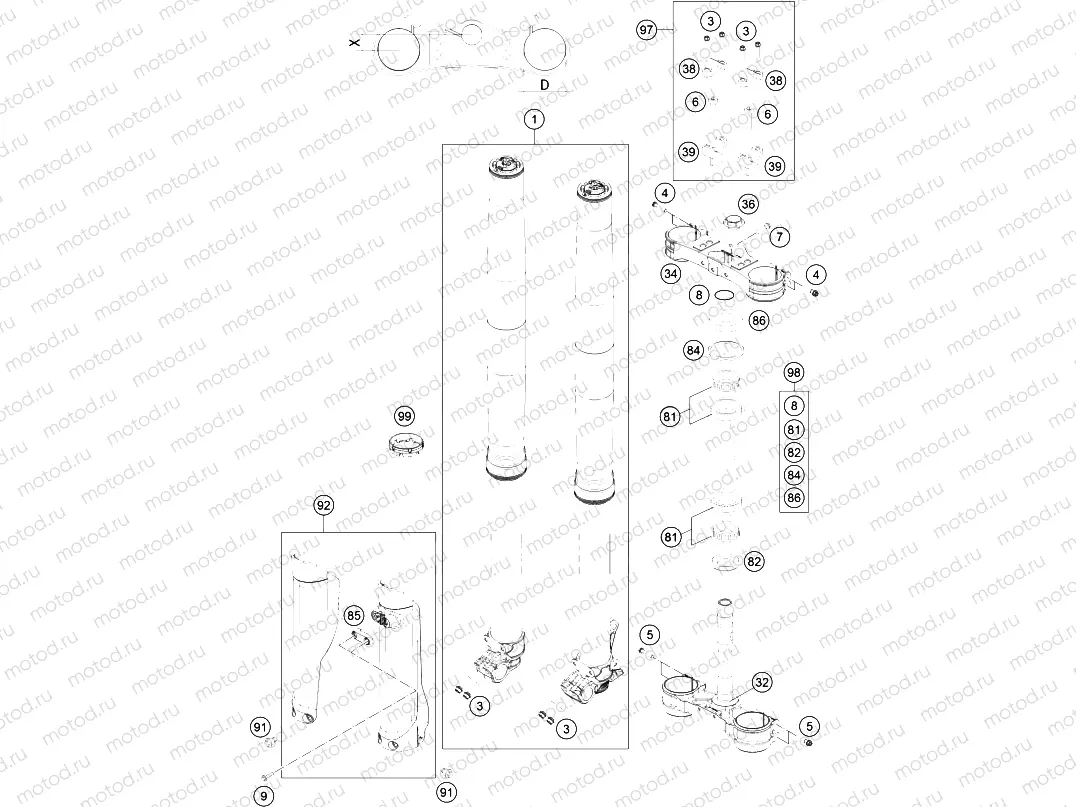 FRONT FORK, TRIPLE CLAMP|Frame|01